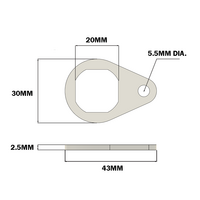 50-120-1 MODULAR SOLUTIONS DOOR PART<br>ANTI-ROTATE FOR HANDLES W/ HARDWARE